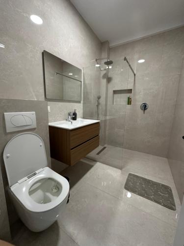 Et badeværelse på Cozy Apartment Radauti