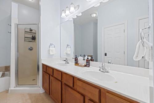 a bathroom with a large sink and a shower at Happy Days - Seagrove Highlands in Santa Rosa Beach