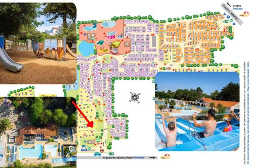 eine Collage aus Fotos eines Wasserparks in der Unterkunft Naphtase MH01S Le Refuge des Pins in Saint-Jean-de-Monts