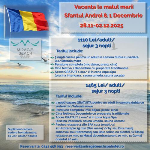 a flyer for a beach volleyball event at Mirage Beach Spa Hotel in Eforie Nord