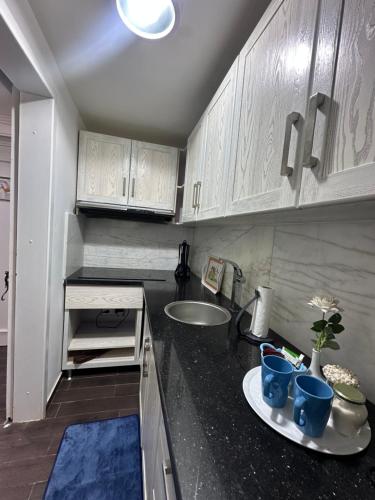 a kitchen with a sink and a counter top at Domina Coral Bay Elisir in Sharm El Sheikh