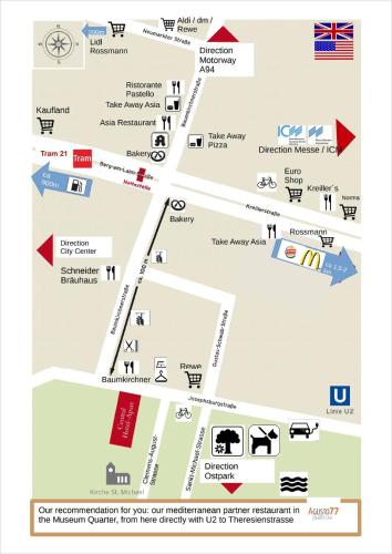 a map of the museum of anthropology and archaeology at Central Hotel-Apart München in Munich
