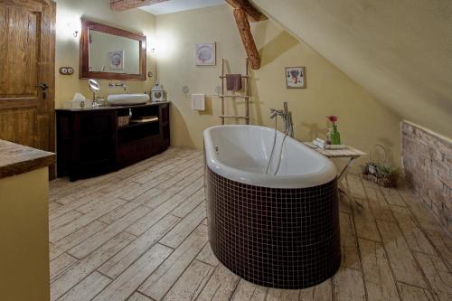 Un baño de Dvůr Olšiny -Hotel and Horse-riding