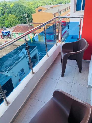 Balkón nebo terasa v ubytování Plataview Apartahotel apt 4A