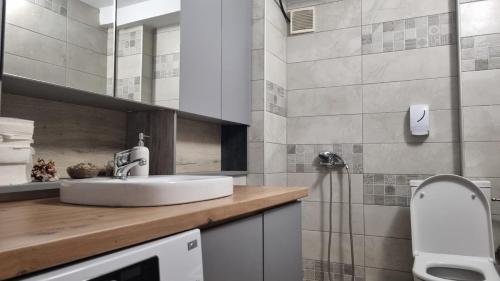 Et badeværelse på Casa de sub brazi din Fantanele