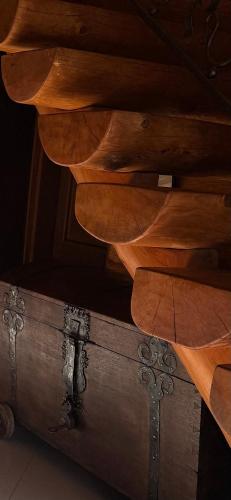 a close up of a wooden table with a drawer at RetroHouse -wypoczynek bez dzieci-Zadzwoń ! in Reda