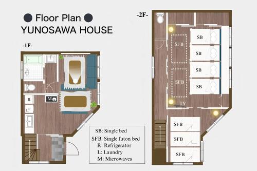 a floor plan of a jumeirah house at Yunosawa HOUSE in Kusatsu