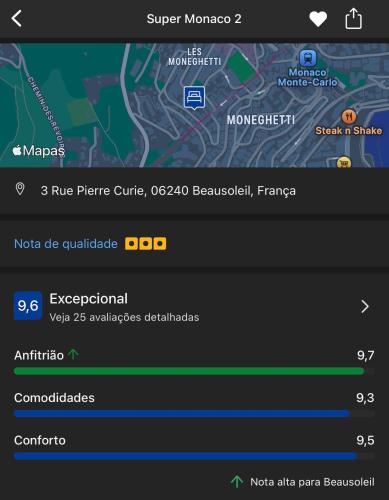 a screenshot of the google maps app at Super Monaco 2 in Beausoleil