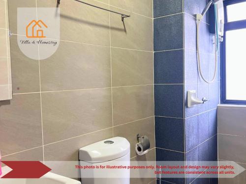 a bathroom with a toilet and a shower at ImpianKU at HYVE SOHO Cyberjaya - Studio - Wifi in Cyberjaya
