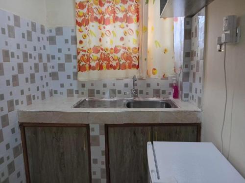 a small kitchen with a sink and a window at Villa De Leo in Bungoma