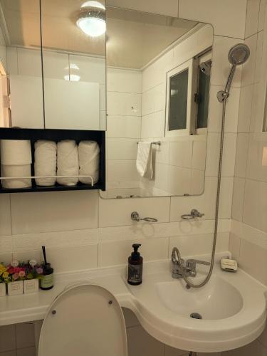 a bathroom with a toilet and a sink at Seoul stay in Seoul