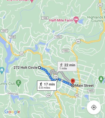 a map of the mile farm trail at The Owlery in Highlands