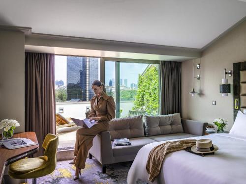 Ένα ή περισσότερα κρεβάτια σε δωμάτιο στο The Artisan Hotel Istanbul - MGallery Collection