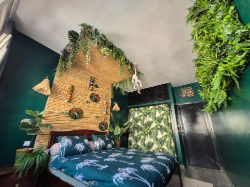 Χώρος καθιστικού στο Maison Bleue