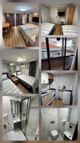 a collage of photos of a bedroom and a bathroom at BOLCELLO HOTEl in Istanbul