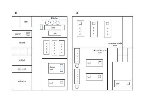 a diagram of a building with different floors at 民泊古都 in Takamatsu