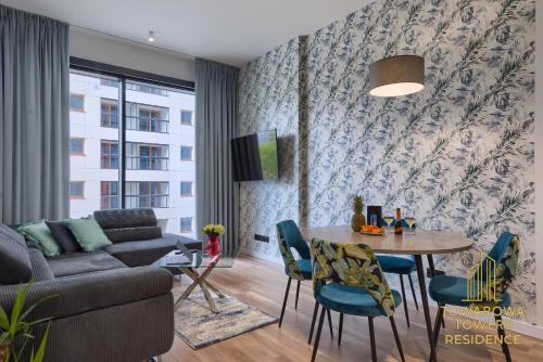Et opholdsområde på Towarowa Towers Suites