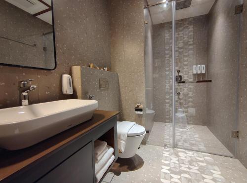 Koupelna v ubytování CASTELO Inn