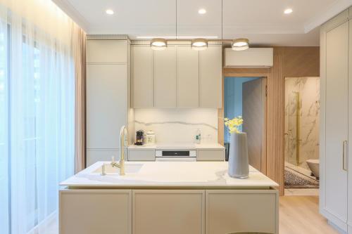 Η κουζίνα ή μικρή κουζίνα στο Simpsono Apartamentai