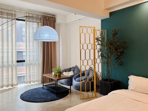 Ένα ή περισσότερα κρεβάτια σε δωμάτιο στο Hongyadong Jiefangbei