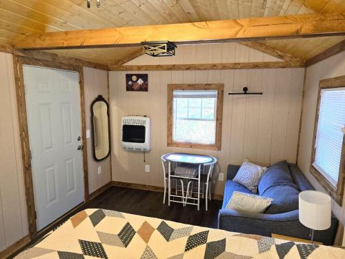 Μια τηλεόραση ή/και κέντρο ψυχαγωγίας στο Tiny Home Creekside Nature Escape, Hot Shower, WIFI, Peaceful