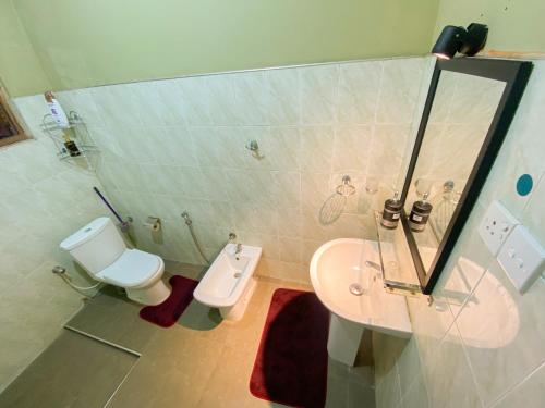 ein Badezimmer mit Toilette und Waschbecken in der Unterkunft Elegance Cottage in Nikawatawana