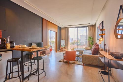 Posezení v ubytování Le loft du soleil B living