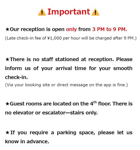 a paragraph of a line of text on a paper at Easy Stay Chichibu in Chichibu