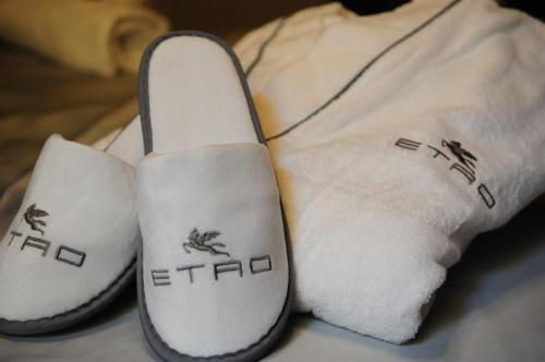 a pair of socks and a pair of shoes at Benci House in Florence