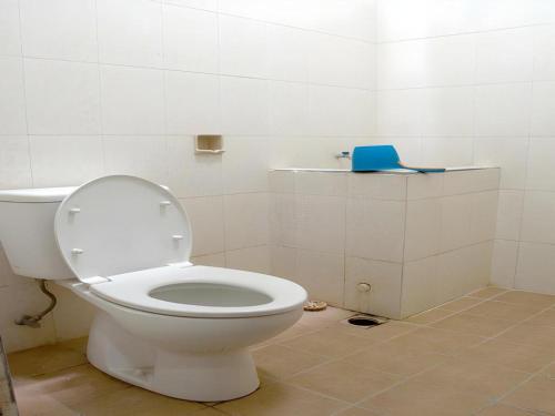 a bathroom with a white toilet in a room at Hotel Wijaya Magelang in Magelang