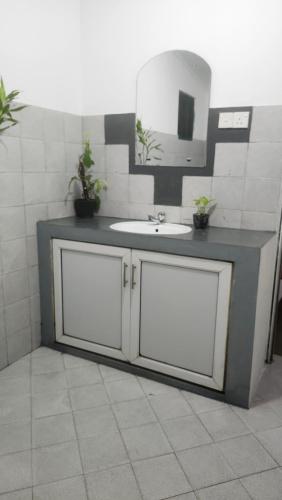 a bathroom with a sink and a mirror at Sapphire Homestay in Dehiwala