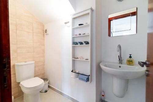 a bathroom with a toilet and a sink at 4 Bedroom Villa With Private Pool in Maroni