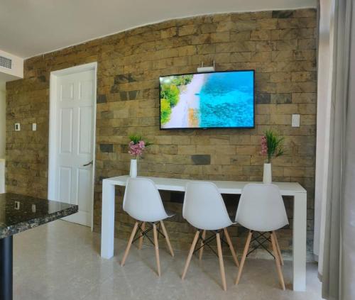 TV a/nebo společenská místnost v ubytování Apartment in Pampatar Villa La Blanquilla