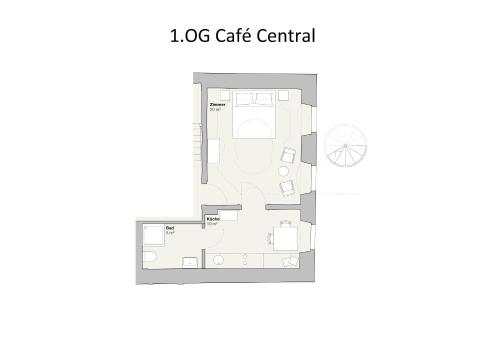 a floor plan of a cafe central at Schulze am Markt in Lichtenfels