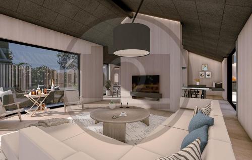 Χώρος καθιστικού στο Beautiful Home In Højslev With Sauna