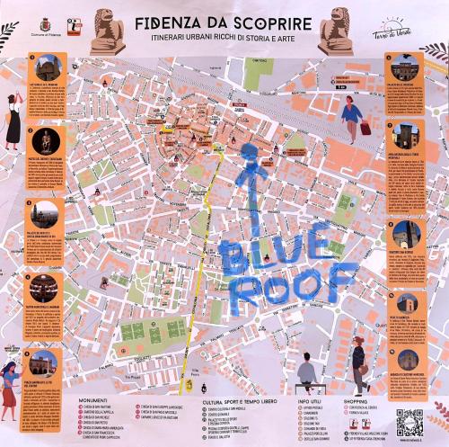 un mapa de la ciudad de florencia en Blue Roof, en Fidenza