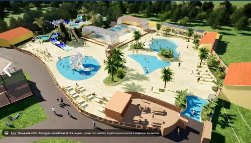 a computer generated image of a water park at Charmant Mobil-Home climatisé in Aureilhan