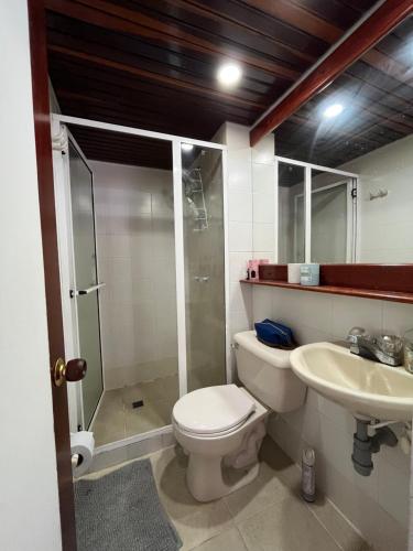 Koupelna v ubytování Hermosa habitación con excelente ubicación