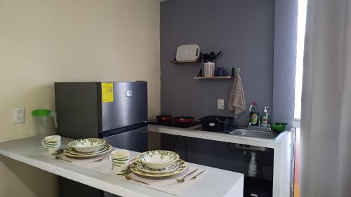 Η κουζίνα ή μικρή κουζίνα στο Suite 104 Cordoba Centro Estacionamiento