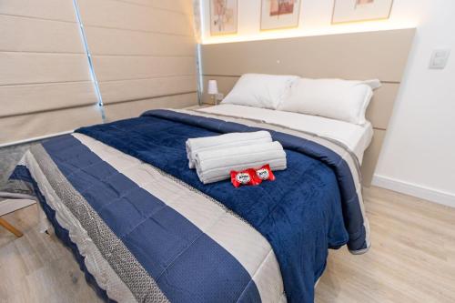 Postel nebo postele na pokoji v ubytování Studio Completo para 3 pessoas com A/C - EIX0302