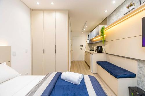 Postel nebo postele na pokoji v ubytování Studio Completo para 3 pessoas com A/C - EIX0302