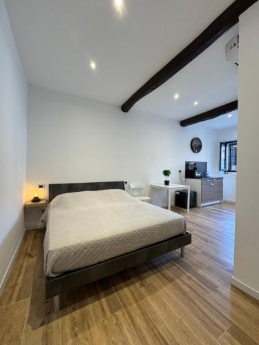 a bedroom with a large bed in a room at Suite Leonardo in Magenta
