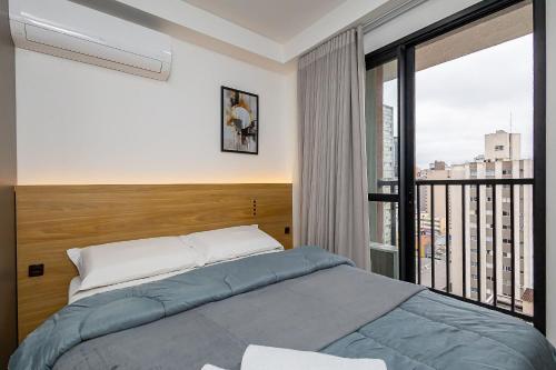 Postel nebo postele na pokoji v ubytování Studio Completo em condomínio com piscina -IBI1204