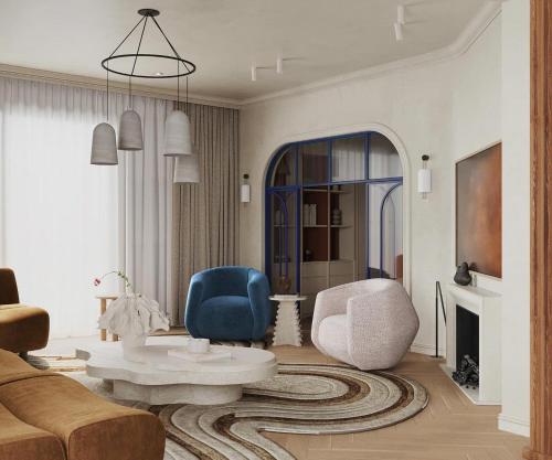 a living room with a couch and a table at OPAL Elegant Apartment-Central District-Skyview Pool in Hanoi