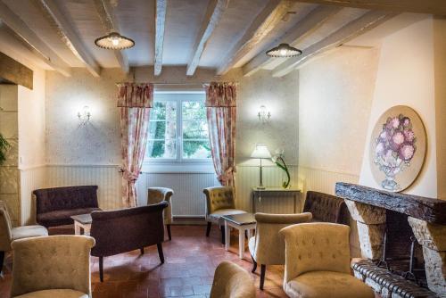 Χώρος καθιστικού στο L'Auberge du Port des Roches
