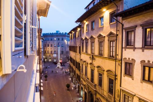 a view of a street in a city with buildings at Hotel Milu Florence in Florence