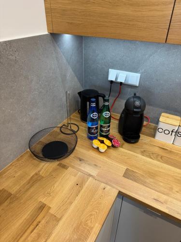 Η κουζίνα ή μικρή κουζίνα στο Nowoczesny Apartament w centrum Warszawy parking, smart TV, self check-in