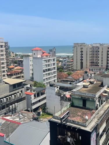 an overhead view of a city with buildings at Time and Spenser Apartment ,condo in Wellawatta