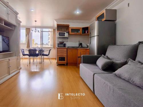 O bucătărie sau chicinetă la Edifício Capri - No Coração de Poços, com Vista deslumbrante para o Cristo