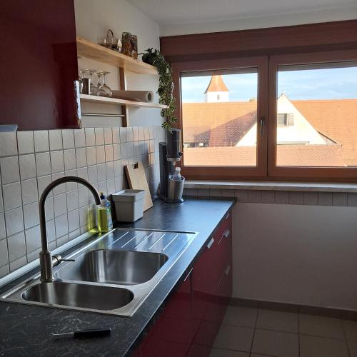 Dapur atau dapur kecil di Apartment Weitblick